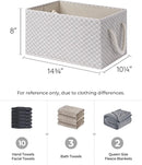 StorageWorks Storage Baskets for Shelves, Foldable Fabric Closet Storage Bins with Handles, Fabric Storage Bins Clothes Organizer, Khaki Check, 3-Pack, Large by TinyTreasures Baby Boutique
