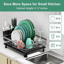 MOUKABAL Dish Drying Rack, Dish Rack, Large Dish Racks for Kitchen Counter, Drying Rack Kitchen with Removable Utensil Holder, Drainboard (Grey/Gray) by CozyNest Decor