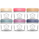 KeaBabies 6pk 4oz Glass Baby Food Containers with Lids - Leak-Proof, Microwavable Small Glass Jars, Baby Purees & Toddler Snack Storage Containers, BPA-Free, Dishwasher & Freezer Safe (Sunset) by TinyTreasures Baby Boutique