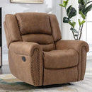 CANMOV Leather Recliner Chair Set of 2, Classic and Traditional Manual Recliner Chair with Comfortable Arms and Back,Manual Single Recliner Sofa for Living Room, Camel by CozyNest Decor