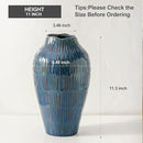 Blue Ceramic Vase for Home Decor,11.6 Inch Flower Vase，Decorative Vases for Pampas Grass，Modern Art Texture Vases for Home Entryway Living Room Dining Table Farmhouse Office Decor-Blue by GreenHaven Gardens