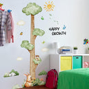3D Cartoon Height Growth Chart for Kids Wall Stickers Removable DIY Jungle Animals and Plants Height Sticker Peel and Stick Sun White Clouds Wall Art Decor for Nursery Kids Bedroom Living Room by TinyTreasures Baby Boutique