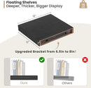 Heimlove 12 Inch Deep Floating Shelves, 12 x 12 inches Long Wall Shelf, Large Extra Display Shelf & Storage Shelf, Rustic Wood Wall Shelves for Fireplace Mantel, Black - 2Pack by CozyNest Decor