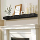 48x7x3 Fireplace Mantel - Solid Rustic Wood - Wall Mounted Floating Shelf with Invisible Heavy Duty Steel Bracket (Weathered Black) by CozyNest Decor