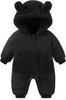 JiAmy Baby Snowsuit Newborn Winter Clothes Coat Romper Windproof Fleece Hat Zipper Baby Bear Outfit by TinyTreasures Baby Boutique