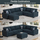 L Lengend Vansen Modular Sectional Sofa U Shaped Couch with Ottoman Modern Reversible Corner Sectional Couch for Living Room (Charcoal, U Shaped Sofa-2) by CozyNest Decor