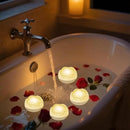 Aignis 12pcs Flameless LED Floating Candles, Ivory Rose Plastic Tealights Battery Operated, 120+ Hours Glow Time, Cozy Light for Romantic Pool/Bathtub/Hot Bath/Wedding Centerpiece Decor(D2.83*H1.42) by CozyNest Decor