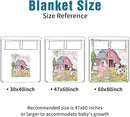 Custom Name Crib Bedding Set - Animal House Design, Personalized Baby Nursery Bedding 3-Piece Set– Soft Blanket, Fitted Sheet, Changing Pad Cover – for Newborns Girls Nursery Gifts by TinyTreasures Baby Boutique