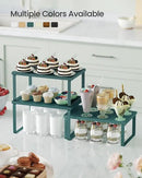 SONGMICS Cabinet Organizer Shelf, Set of 3 Kitchen Counter Shelves, Kitchen Storage, Spice Rack, Stackable, Expandable, Cascade Green UKCS220C01V1 by CozyNest Decor