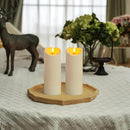 Homemory Outdoor Waterproof LED Candles, Battery Operated with Remote and Timers, Electric Fake Plastic Pillar Candles, Ivory White, Set of 2 by CozyNest Decor