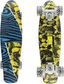 Skateboards Complete 22 Inch Mini Cruiser Retro Skateboard for Kids Boys Youths Beginners by TinyTreasures Baby Boutique