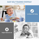 Baby Weaning Set, Silicone Baby Feeding Set(10 Pcs), Toddler Weaning Set with Adjustable Bib, Suction Bowl, Plate, Fork, Spoon, Water & Snack Cup Kit, Baby Led Weaning Kit for Babies and Kids by TinyTreasures Baby Boutique