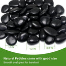 10in River Rock Stepping Stones Set - 6 Pack | Polished Pebble | Long-Lasting PVC Mesh Backing | Perfect for Garden Paths and Lawns Outdoor Landscaping Decoration | Black Circle by GreenHaven Gardens
