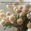 Fake Flowers in Vase for Centerpieces, Faux Flowers in Modern Ceramic Vase Set of 3 with 8 Artificial Autumn Chrysanthemums Home Decor by CozyNest Decor