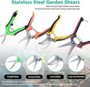4 Pack Garden Pruning Shears Scissors Set, Stainless Steel Sharp Clippers Flower Shears Florist Scissors with Non-Slip Grip for Plant Tree Trimmers Secateurs by GreenHaven Gardens