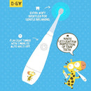 Jack N' Jill Tickle Tooth Sonic Electric Toothbrush with Replacement Head - Gentle Cleaning, Made for Tiny Teeth, LED Inspection Light, for Babies & Kids, Extra Soft Bristles - (1 Pack) by TinyTreasures Baby Boutique