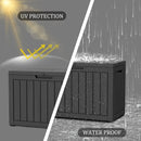 50 Gallon Plus Resin Deck Box, Waterproof Outdoor Storage Bin for Patio, Poolside, and Garden, Lockable & UV-Resistant, Ideal for Small Spaces, Black by GreenHaven Gardens