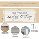 comurdyo Give It To God And Go to Sleep Sign 40''×15'' Master Bedroom Above Bed Wall Decor Wood Framed Couple Large Farmhouse Guest Room Rustic Simple Over Bedside Wall Art Hanging Decor (White) by CozyNest Decor
