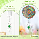 Gazing Ball Spiral Tail with Green Glass Orb, Spiral Tail for Wind Spinner, 3D Wind Spinners Stabilizer, Rotating Art Decor-Visual Illusion in Spinning, Indoor Outdoor Garden Decoration 13" by GreenHaven Gardens