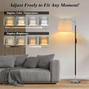 Floor Lamp, LED Floor Lamp with APP & Remote & Touch Control, Stepless Color Temperatures and Brightness, Tall Standing Lamp with Pleated Lampshade for Living Room, Bedroom, Office(Black Nickel) by CozyNest Decor