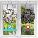Hummingbird Suncatcher Stained Glass Window Hanging - Bird and Flowers Suncatchers for Windows - Sun Catchers Indoor Window Wall Art Home Decor Panel - Hummingbird Gifts for Women Men Mom Bird Lovers by GreenHaven Gardens