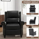 UIXE Pushback Recliner Chair, PU Leather Armchair Push Back Accent Chair for Living Room, Rivet Trim Club Chair Home Theater Overstuffed Single Sofa Bedroom Reading Seat - Black by CozyNest Decor