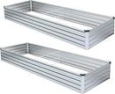 2 Pack 6x1.5x1FT Galvanized Raised Garden Beds Kit Outdoor Metal Gardening Planter Box for Vegetable Elevated Flower Herbs,Silver by GreenHaven Gardens