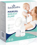 BabyBuddha Manual Breast Pump, Single Hand Expression Breastmilk Pump, Cordless and Portable, No Batteries or Power Needed, Soft Silicone Massage Cushion, BPA Free, Quiet, Dishwasher Safe, 1 Pack by TinyTreasures Baby Boutique