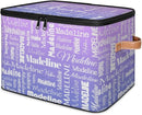 Custom Storage Basket with Name, Personalized Storage Bins with Zipper Lid, Foldable Fabric Storage Box Large capacity with Handle Purple by TinyTreasures Baby Boutique