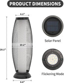 Patio Solar Light Flickering Flame Solar Lamps Hollow Out Waterproof Outdoor Lantern Metal Decorative Lights for Deck Porch Yard by CozyNest Decor