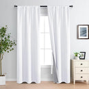 XWZO White Blackout Curtains with Tiebacks - Rod Pocket Heat and Full Light Blocking Window Panels for Bedroom/Nursery, 84 Inches Long Thermal Insulated Draperies, White, W42 x L84, Set of 2 by TinyTreasures Baby Boutique