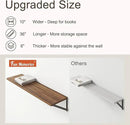 36"W x 10"D Floating Shelves, 10 Inch Deep Walnut Floating Shelves, Farmhouse Rustic Deep Wall Shelves for Home Decor, Wide Large Floating Shelf for Bathroom, Living Room, Kitchen, Study Room by CozyNest Decor