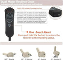 Power Lift Recliner Chair for Adults Elderly Lay Flat Velvet Recliners with Massage Heating, Extended Footrest, Wireless Charging Device, USB Ports, Cup Holder, Lumbar Pillow by CozyNest Decor