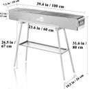 Charcoal Grills Commercial Quality Portable Multiple Size Hibachi BBQ Lamb Skewer Folded Camping Barbecue Grill(39.4x7.1x5.1 inch With Accessories) by GreenHaven Gardens