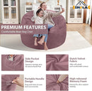 3FT Bean Bag Chair, Comfy Bean Bag Chairs with Memory Foam Filled, Fluffy Beanbag Sofa with Dutch Velvet Cover, Round BeanBag Chairs for Living Room, Playroom - Dusty Pink by TinyTreasures Baby Boutique