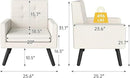 Kromax Mid-Century Modern Accent Chair for Living Room, 496 Lb. Weight Capacity, Dual Armrests, Comfy Extra Large Seat, Timeless Style Perfect for Reading & Relaxing, Beige by CozyNest Decor