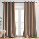 NICETOWN Light Reducing Grommet Curtains - (W52 x L120, Cappuccino, 2 Pieces) Tripe Woven Textured Soft Curtain Panels for Living Room Large Window Drapes by TinyTreasures Baby Boutique