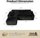 ovios 105” Modular Sectional Sofa with Thicken Seat Cushion, Cloud Couch with Deep Seat, Modern L-Shape Sofas Couches with Chaise,Upholstered Couches for Living Room Bedroom,Black by CozyNest Decor