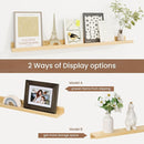 Picture Ledge Shelf, Solid Pine Wood Floating Shelves Set of 2, 32 Inches Nursery Book Shelves for Toys Storage, Kids Bookshelf Wall Mounted for Living Room Decor Photo Frames, Unfinished Natural by TinyTreasures Baby Boutique