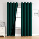 ChrisDowa 100% Blackout Curtains for Bedroom with Black Liner, 2 Thick Layers Total Blackout Thermal Insulated Grommet Window Curtains 2 Panels Set (Forest Green, 52 x 72 Inch) by TinyTreasures Baby Boutique