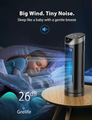 Grelife Tower Fan with Remote Control, Fast Cooling Desktop Fan, 90° Oscillation, 3 Speeds, 3 Wind Modes, Touch Screen, Auto Timer, Ideal for Home, Office Bedroom by CozyNest Decor