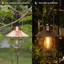 pearlstar Solar Lantern Outdoor Hanging Light Metal Farmhouse Solar Lamp with Warm White Edison Bulb Design for Garden Yard Patio Porch Decor (Brushed Copper) by GreenHaven Gardens