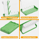 SpaceAid Baby Bottle Drying Rack with 20 Hooks, Space Saving Kitchen Bottles Rack Dryer, Vertical Baby Bottle Holder Organizer for Countertop Storage Accessories (White and Green) by TinyTreasures Baby Boutique