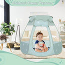 Baby Ball Pit for Toddler with 50 Balls, Kids Pop Up Play Tent for Girls, Princess Toys Gifts for Children Indoor & Outdoor Playhouse (Celadon: Gray/White/Babyblue, 109x90cm/50 Balls) by TinyTreasures Baby Boutique