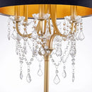 Wellmet Gold Crystal Drum Shade Floor Lamp, 6 Light Black Gold Shade, Candle Base for Living Room, Bedroom, Reading Room, Hallway, Corridor by CozyNest Decor