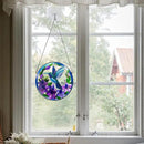 Stained Glass Sun Cather for Window Hanging, 6.3'' Hummingbird Window Ornament for Indoor Outdoor, Hand Painted Stain Glass Gift for Women, Bird Nature Lovers by GreenHaven Gardens