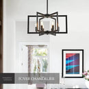 Modern Farmhouse Black Chandeliers for Dining Room, 6-Light Industrial Metal Chandeliers Geometric Pendant Lights Kitchen Island for Entryway Stairway Foyer Hallway by CozyNest Decor