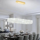 Modern Crystal Chandelier, Dia 40" Rectangular Chandelier for Dining Room,Gold Rectangle Crystal Ceiling Light Luxury Oval Chandeliers for Living Room Kitchen Island by CozyNest Decor