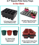 Square Nursery Pot Tray with 24 Cells, 5 Pack Plant Trays for Pots, Flower Pot Moving Tray, Plastic Planting Tray for Carrying Small Plant Pots(120 Cells in Total by GreenHaven Gardens