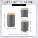 DII Kitchen Accessories Collection, Textured Matte Ceramic Canister Set, Honey Gold, Vine, 3 Piece by CozyNest Decor